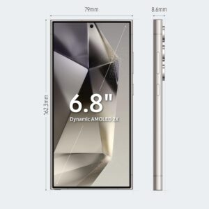 Samsung Galaxy S24 Ultra 5G AI Smartphone with Galaxy AI (Titanium Black, 12GB, 256GB Storage), Snapdragon 8 Gen 3, 200 MP Camera with ProVisual Engine and 5000mAh Battery