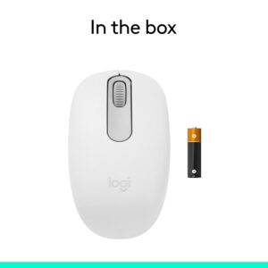 Logitech M196 Bluetooth Wireless Mouse, Compact and Portable Mouse for Laptops, Tablets and More, 12-Month Battery, Smooth Tracking, Compatible with PC and Mac, Windows and macOS - White